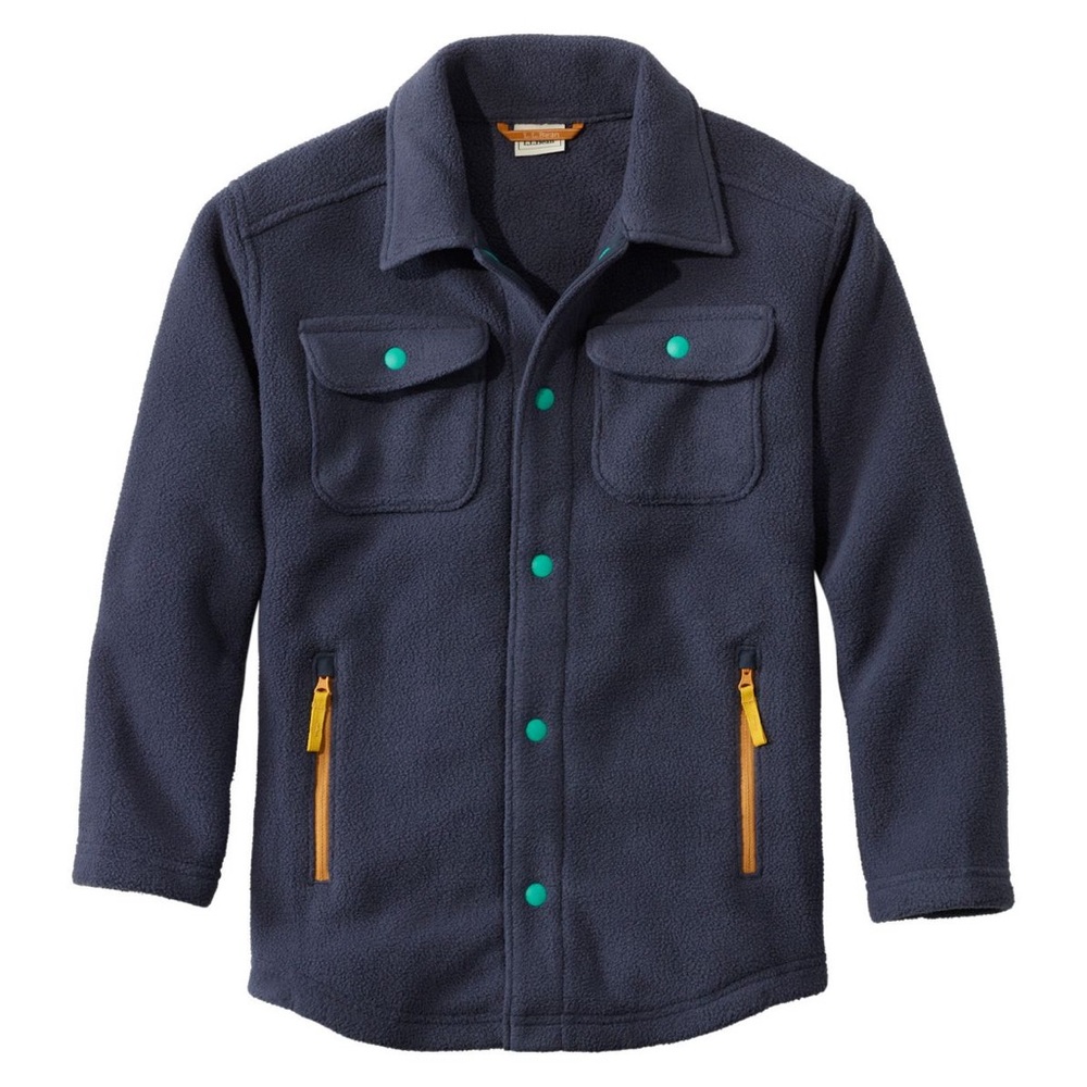 NWT LL Bean Unisex Kids' Cozy Fleece Shirt Jacket Size Medium 10-12
